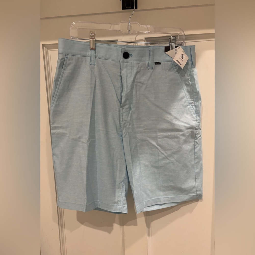 Hurley Blue Flat Front Shorts Casual Style Size 32, NWT
